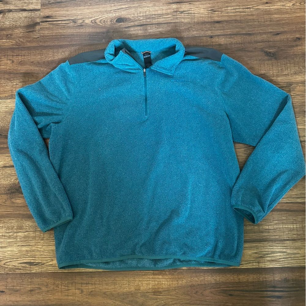 Merrell Men’s Teal Quarter-Zip Fleece Pullover Sweater XL Outdoor Mountain Gear